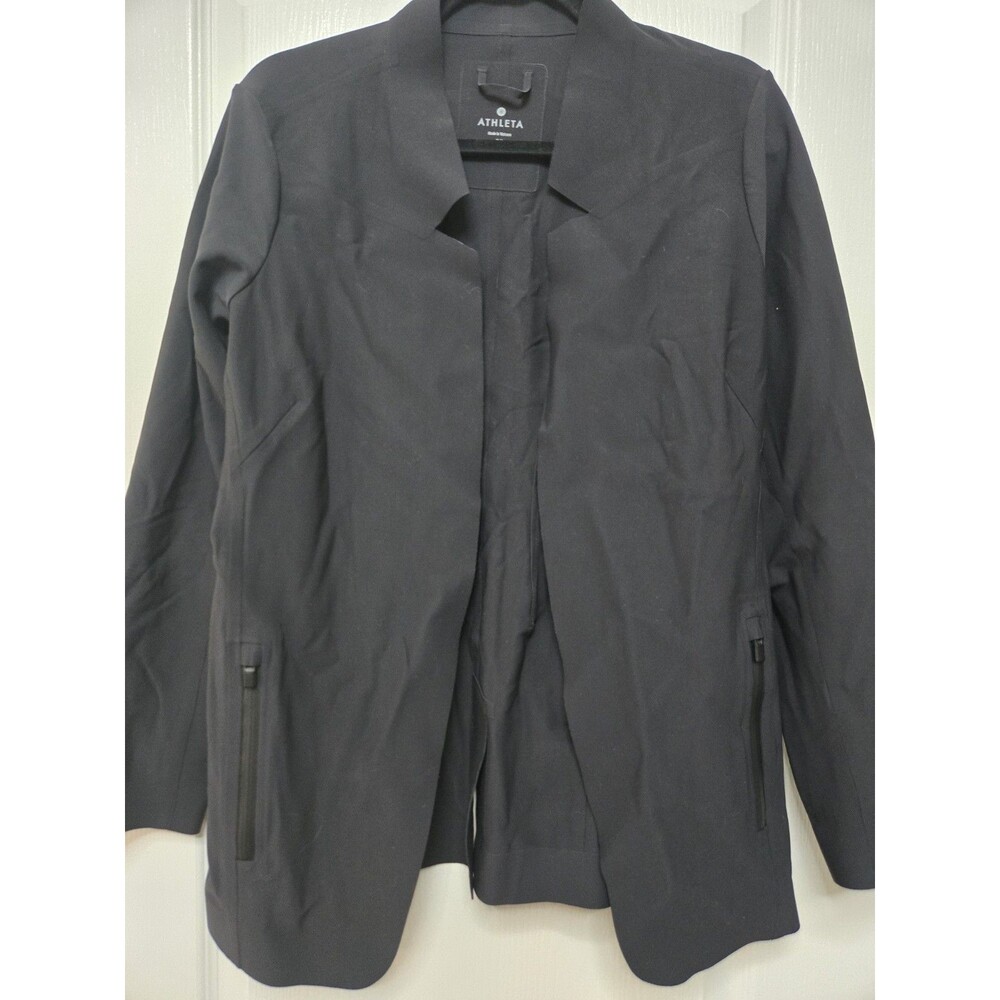 Athleta Women's Size Medium Black Polyamide Stellar Blazer Jacket